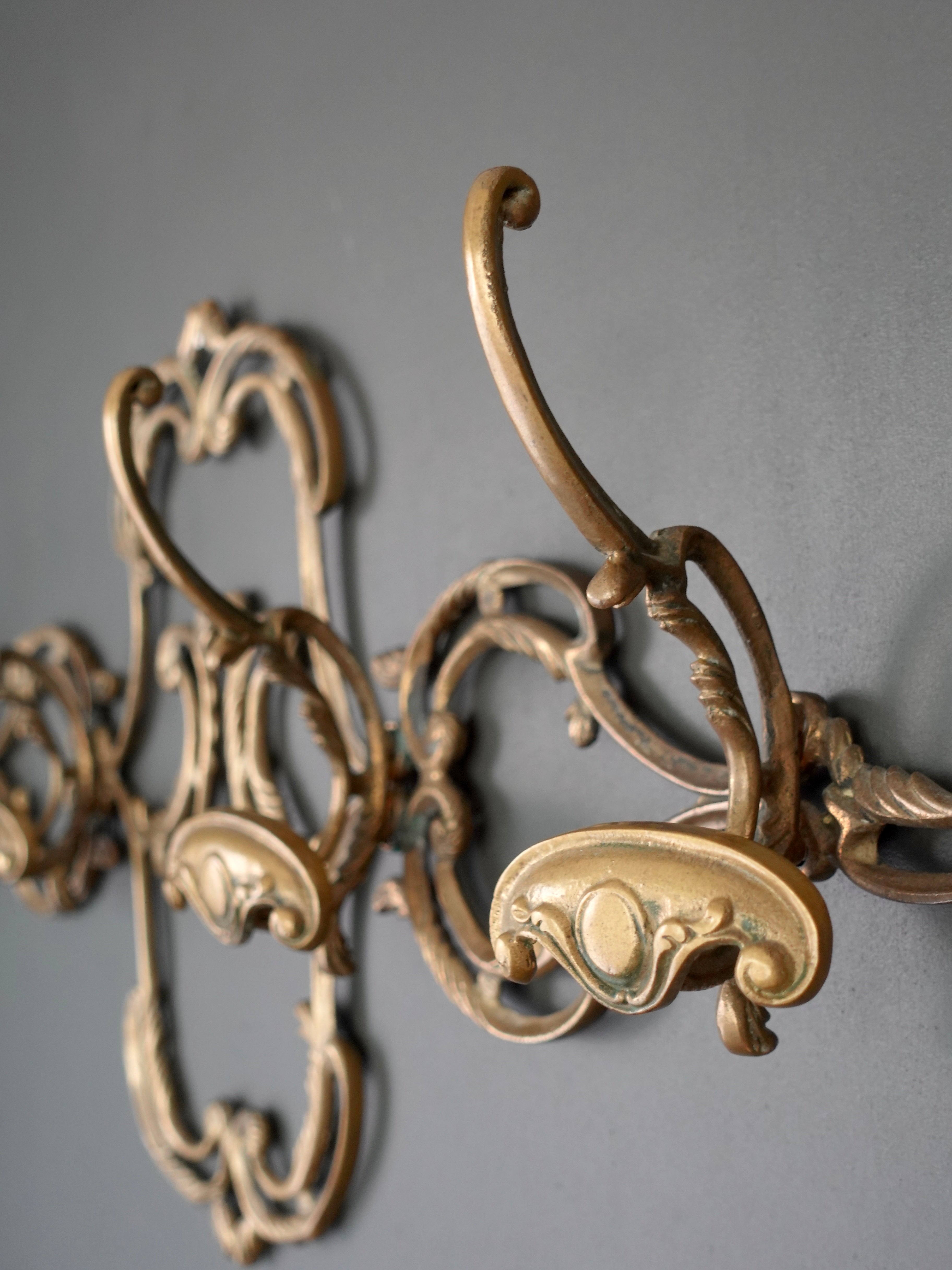Ornate Brass Coat Rack