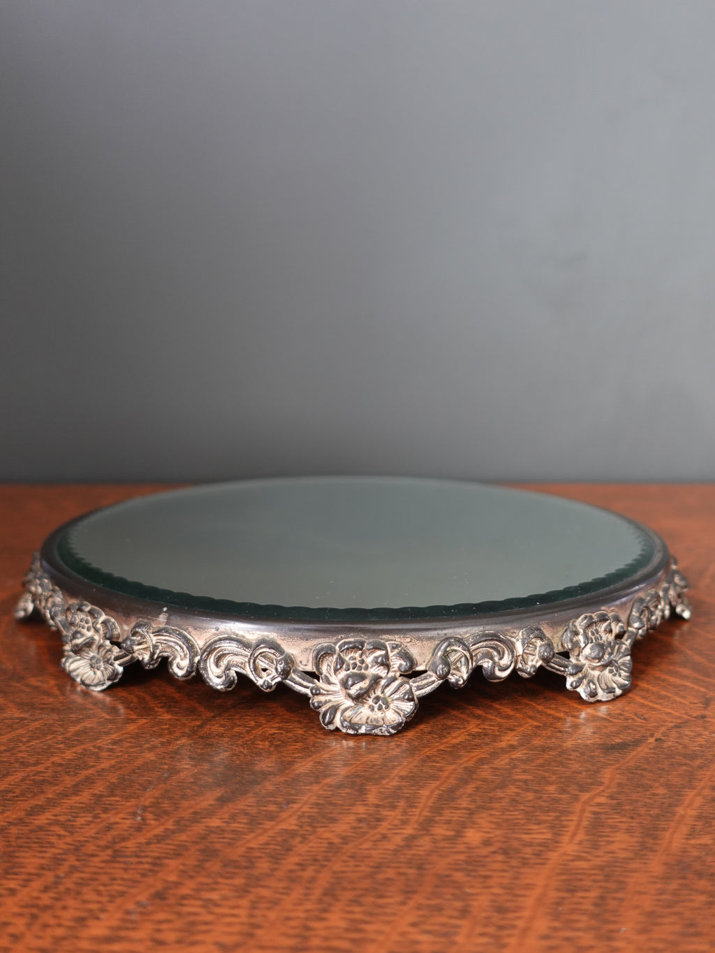 Floral Mirror Plateau Tray