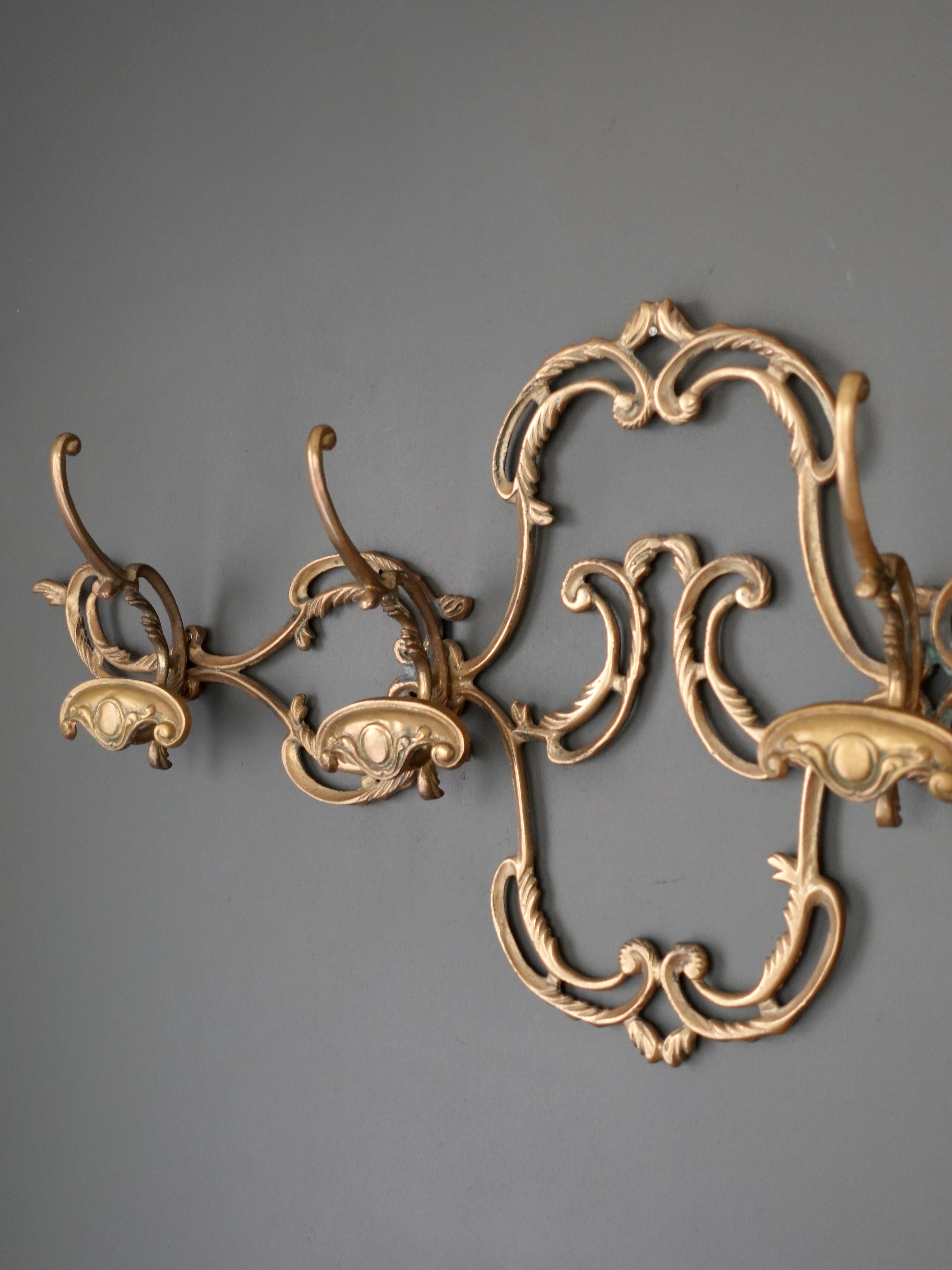 Ornate Brass Coat Rack