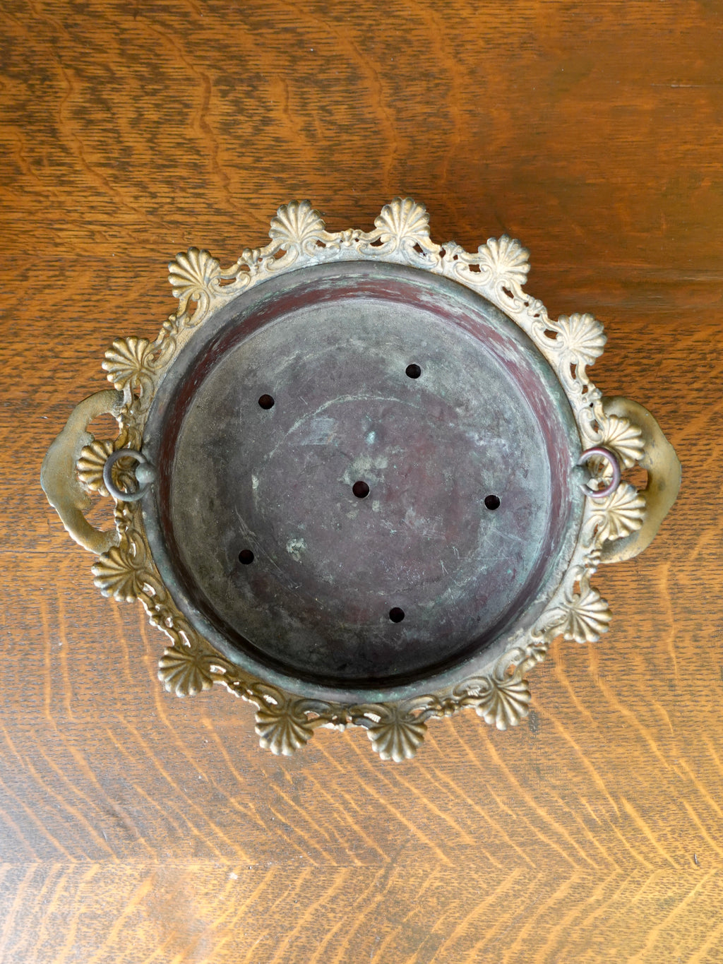 Gilt Round Reticulated Jardiniere