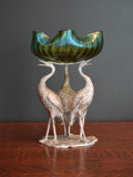 Loetz Style Bowl With Stork Base
