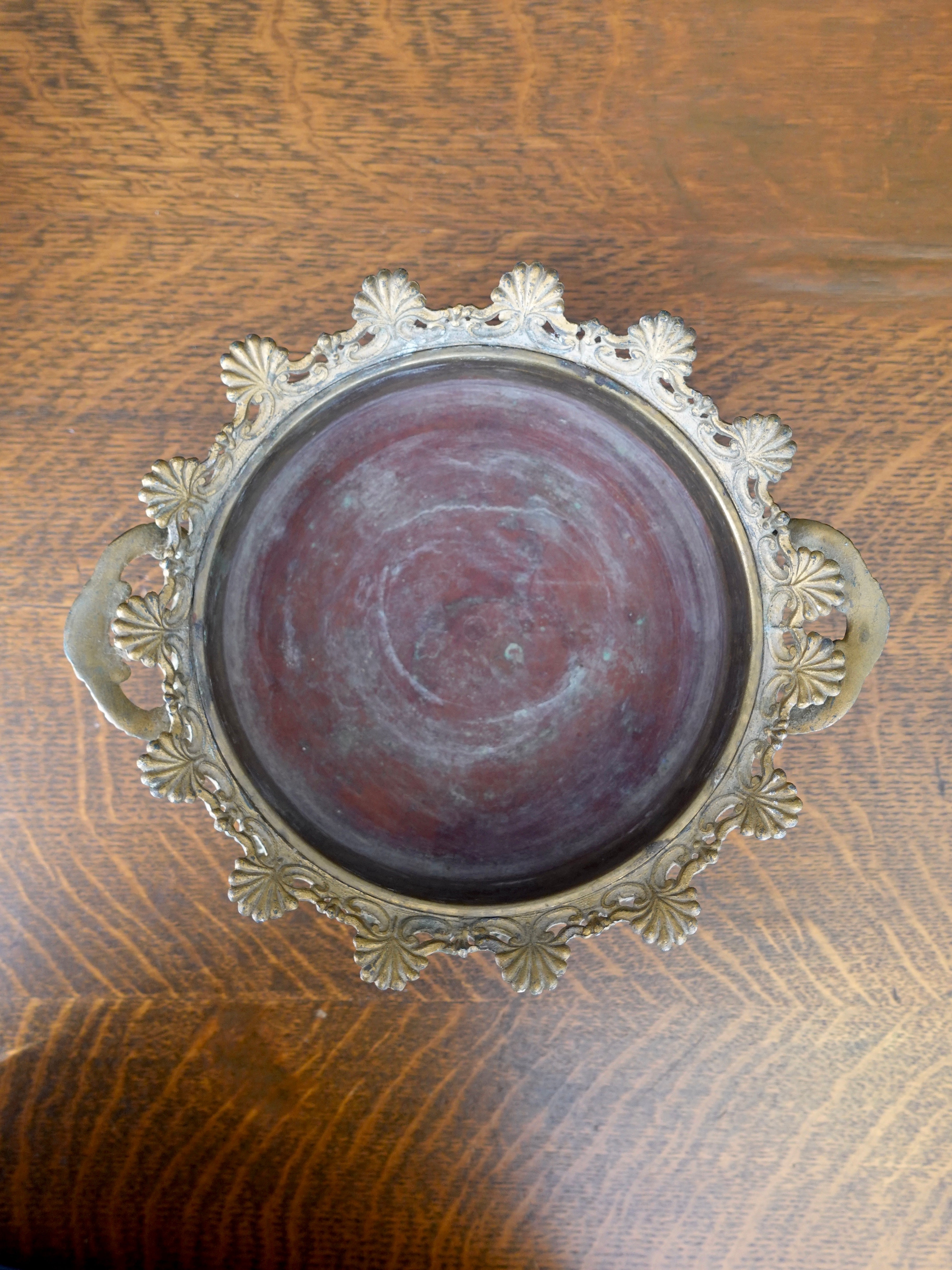 Gilt Round Reticulated Jardiniere