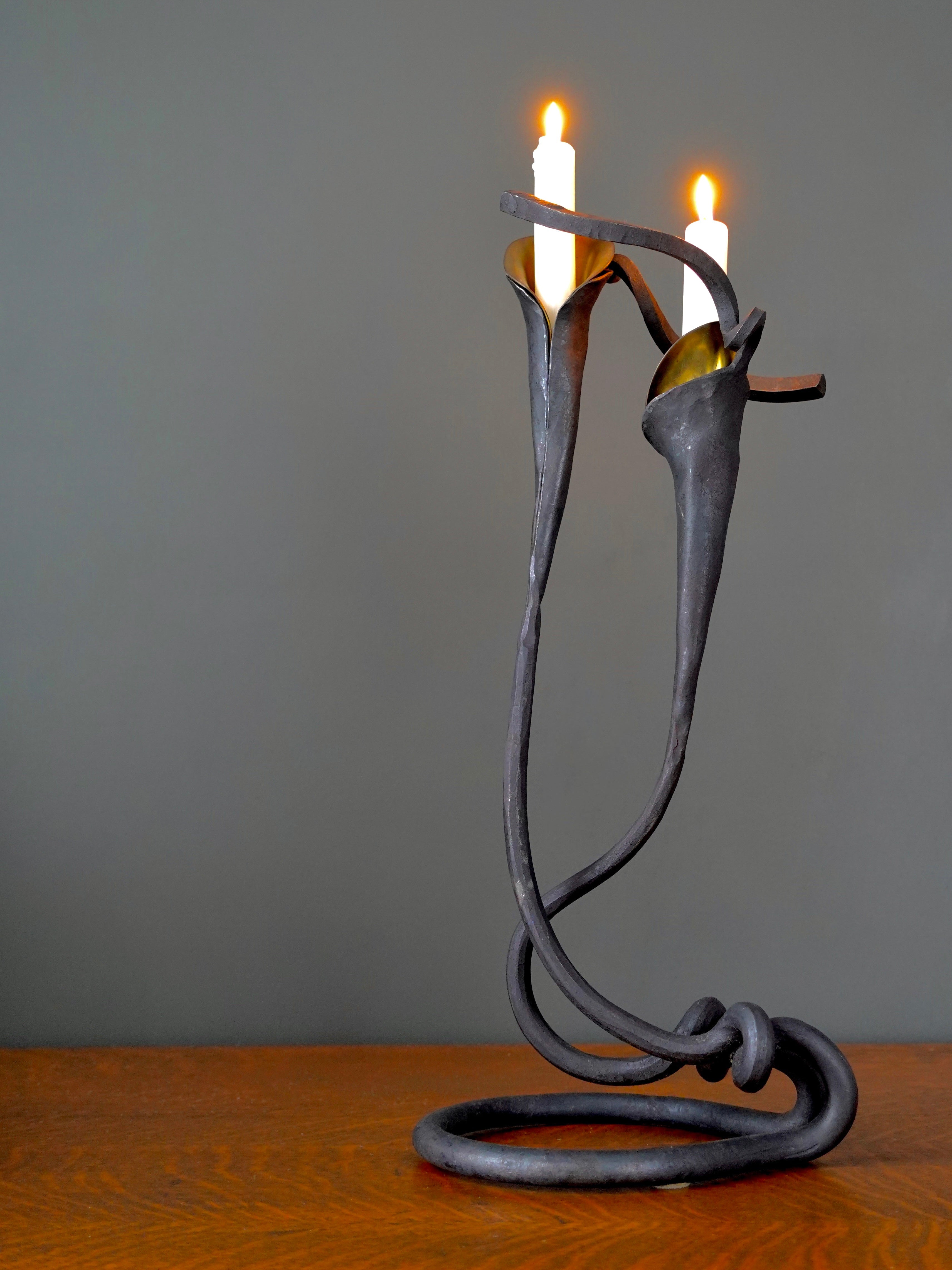 Jack Brubaker Wrought Iron Calla Lily Candelabra