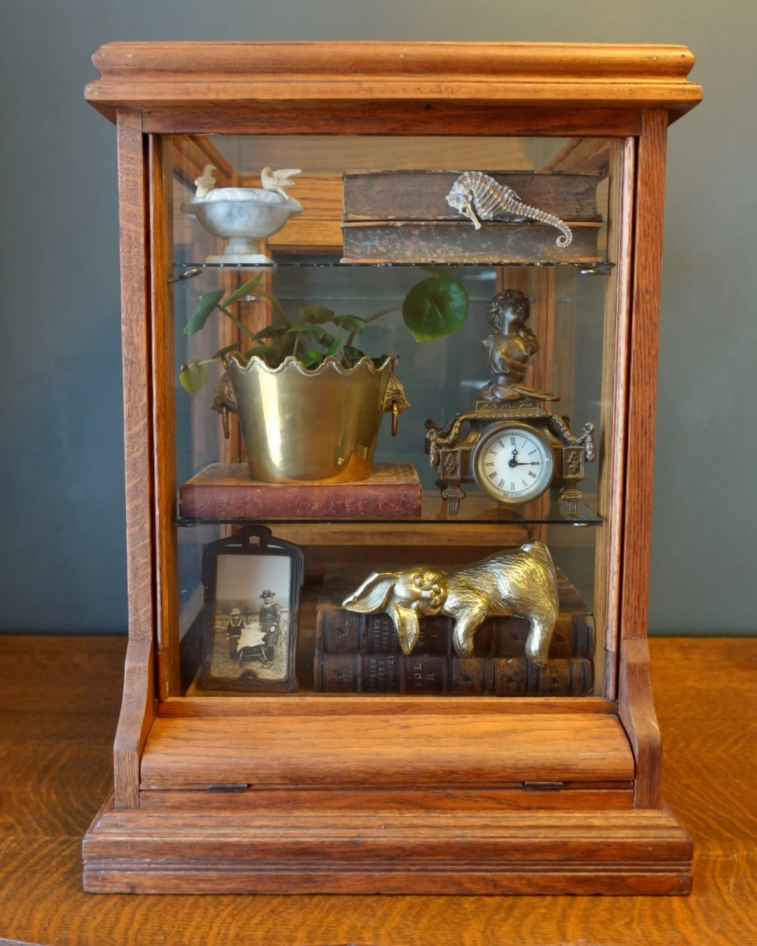 Antique Oak Showcase