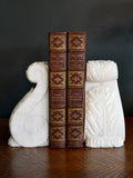 Italian Alabaster Acanthus Scroll Bookends