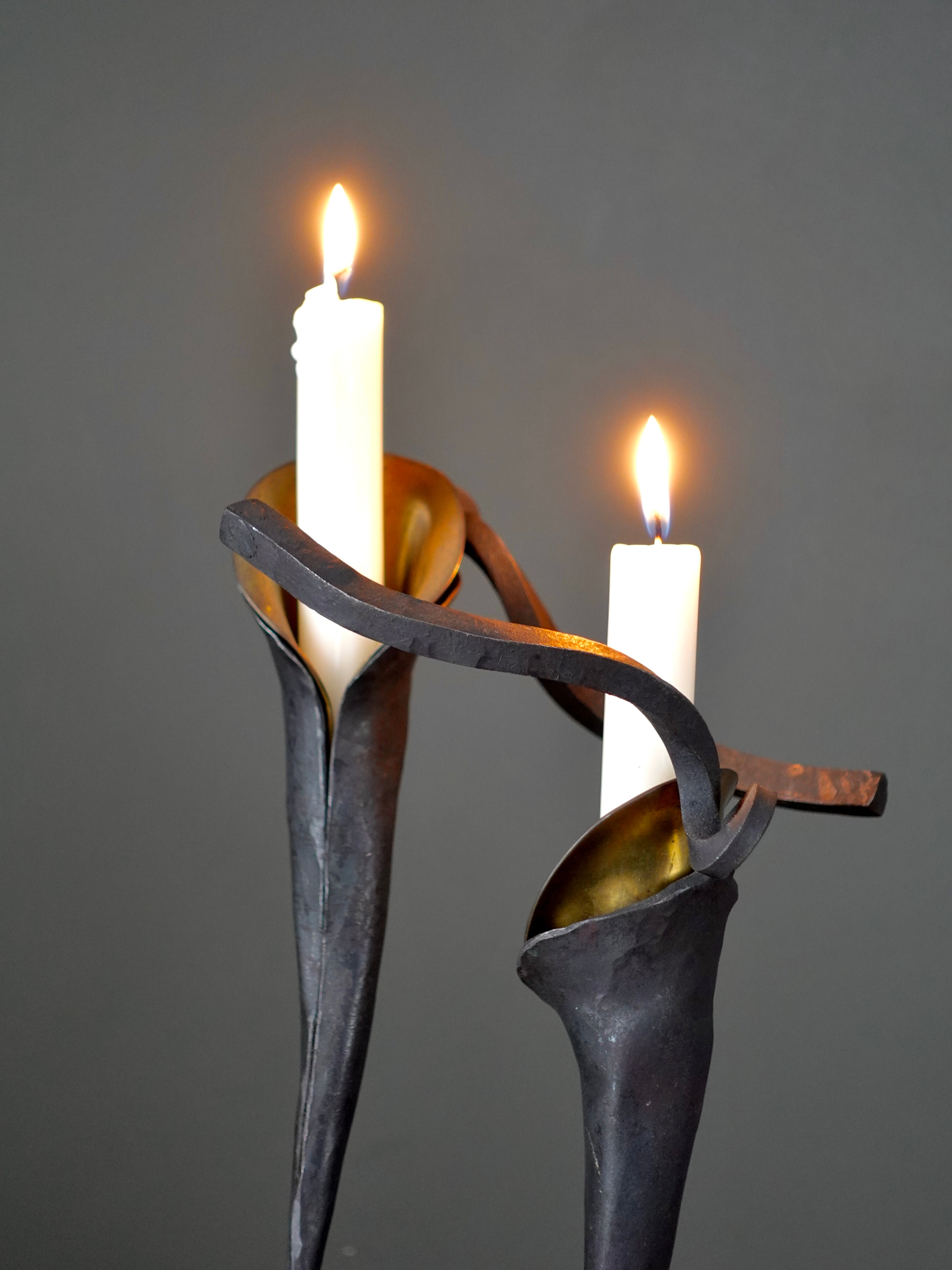 Jack Brubaker Wrought Iron Calla Lily Candelabra