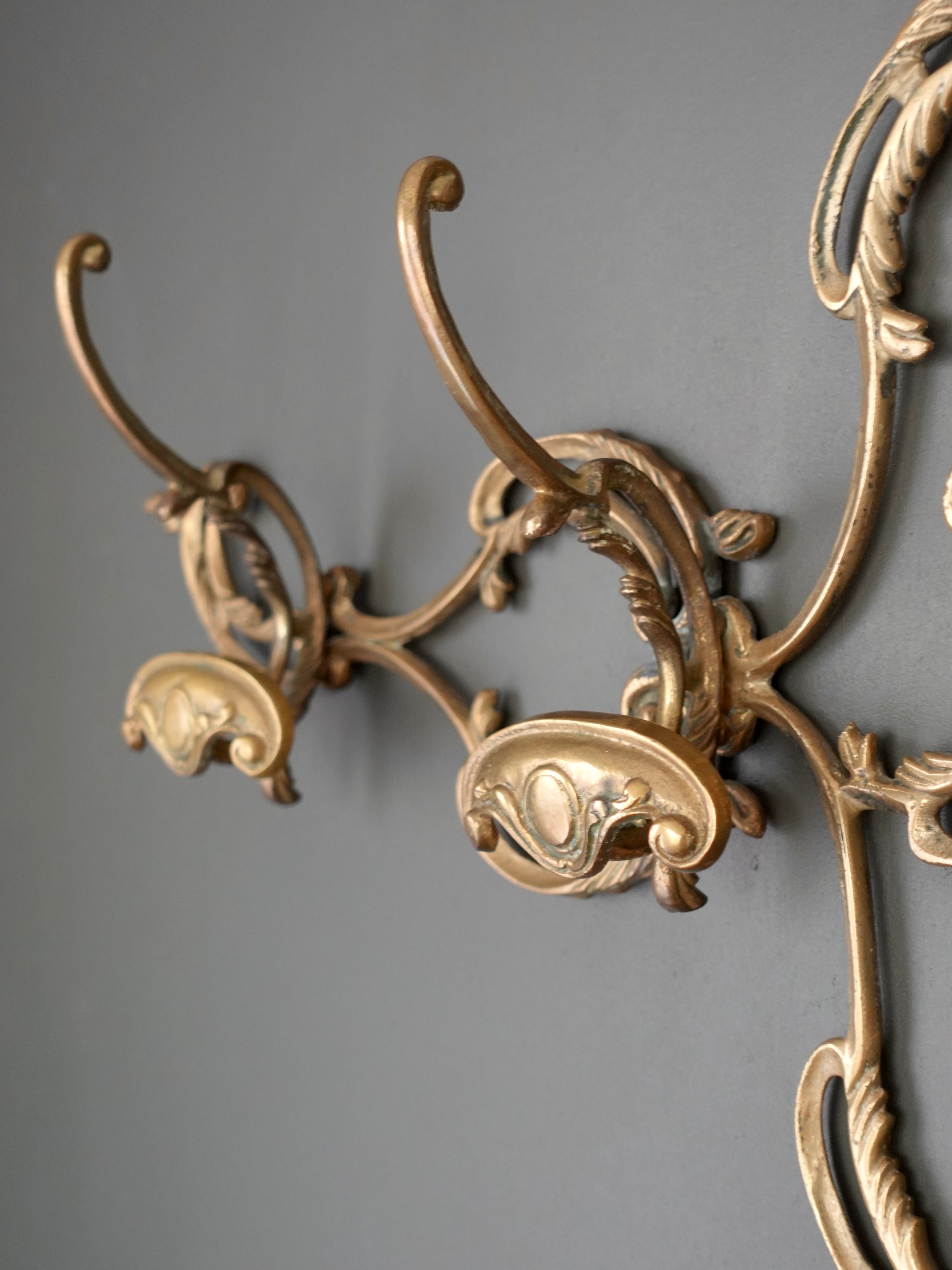 Ornate Brass Coat Rack