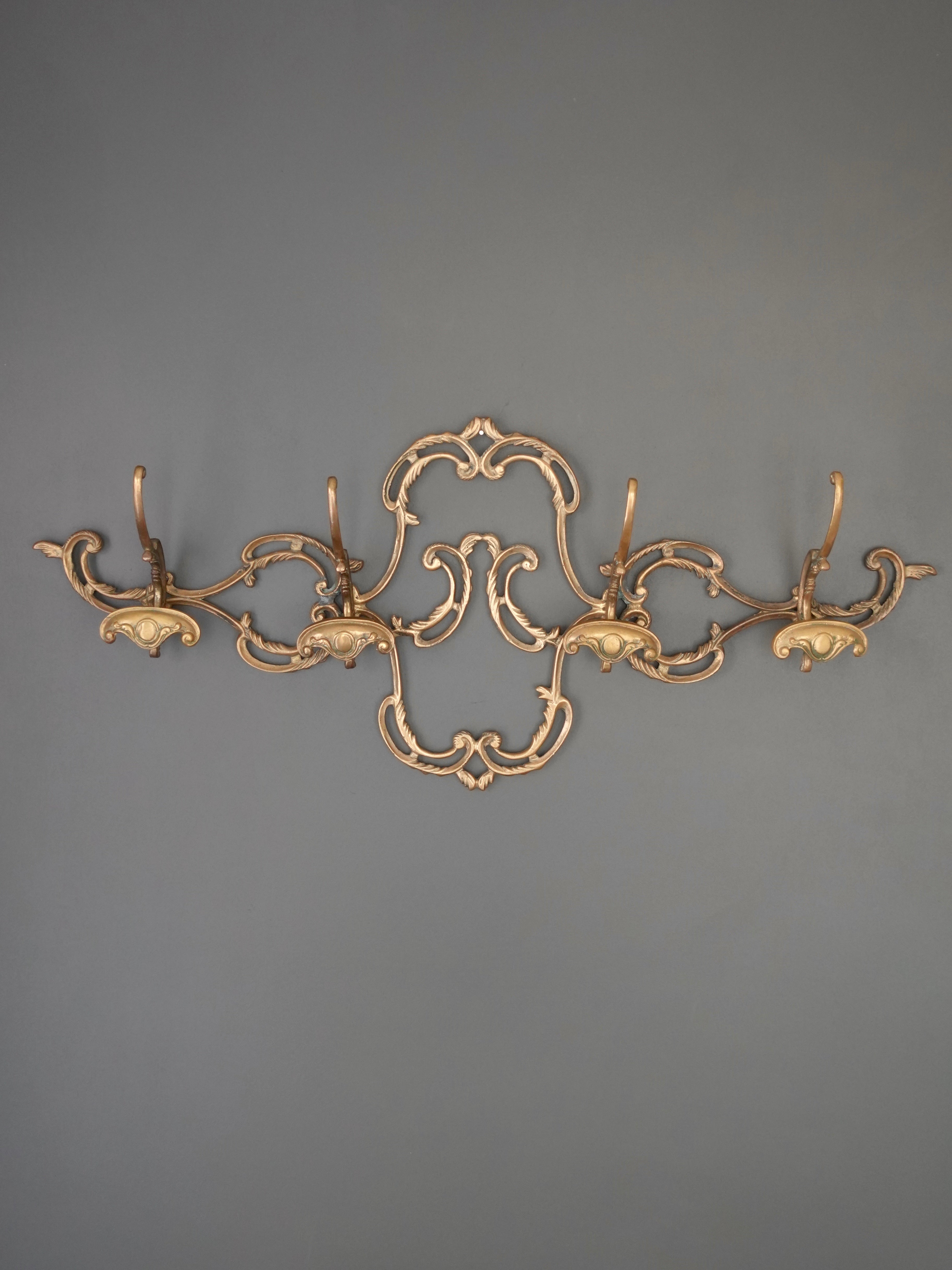Ornate Brass Coat Rack