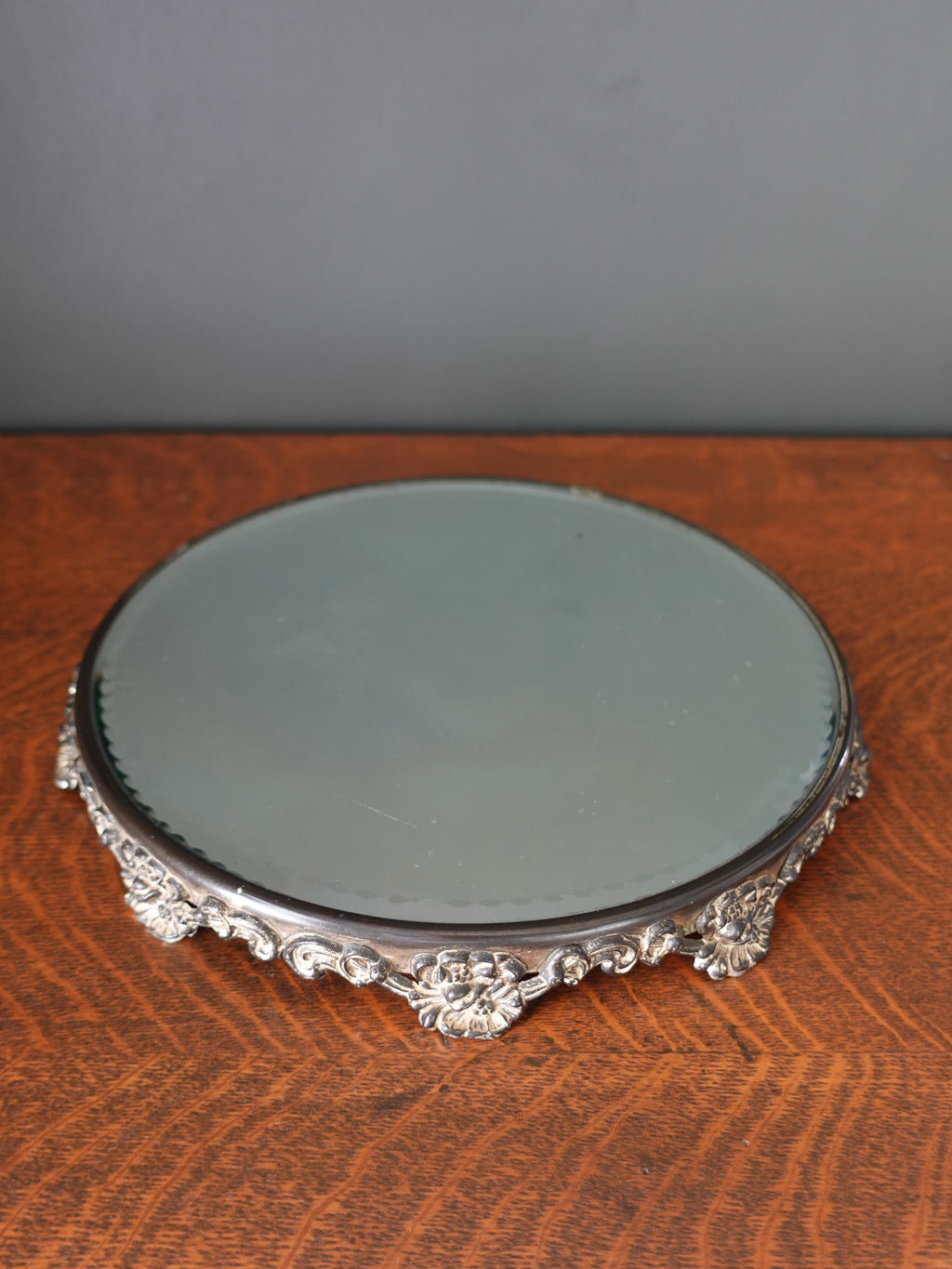 Floral Mirror Plateau Tray
