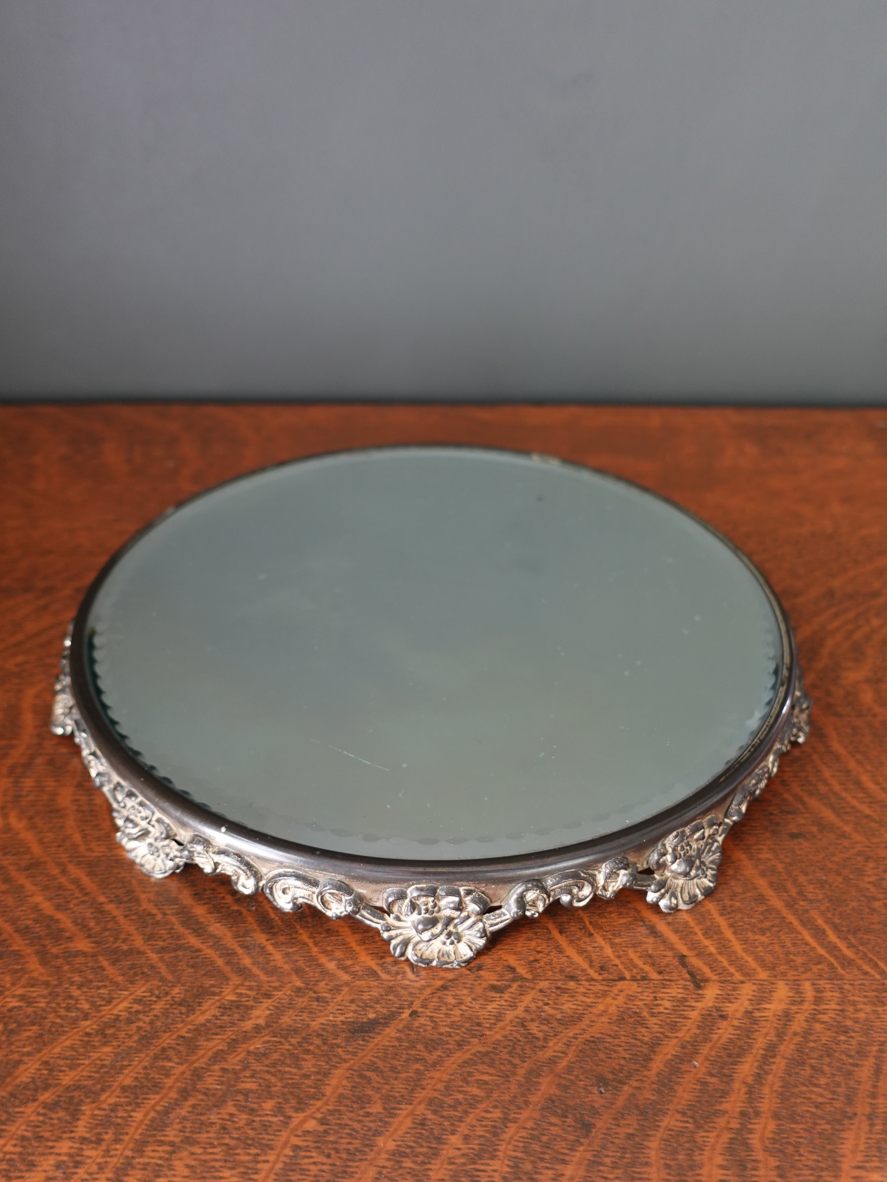 Floral Mirror Plateau Tray