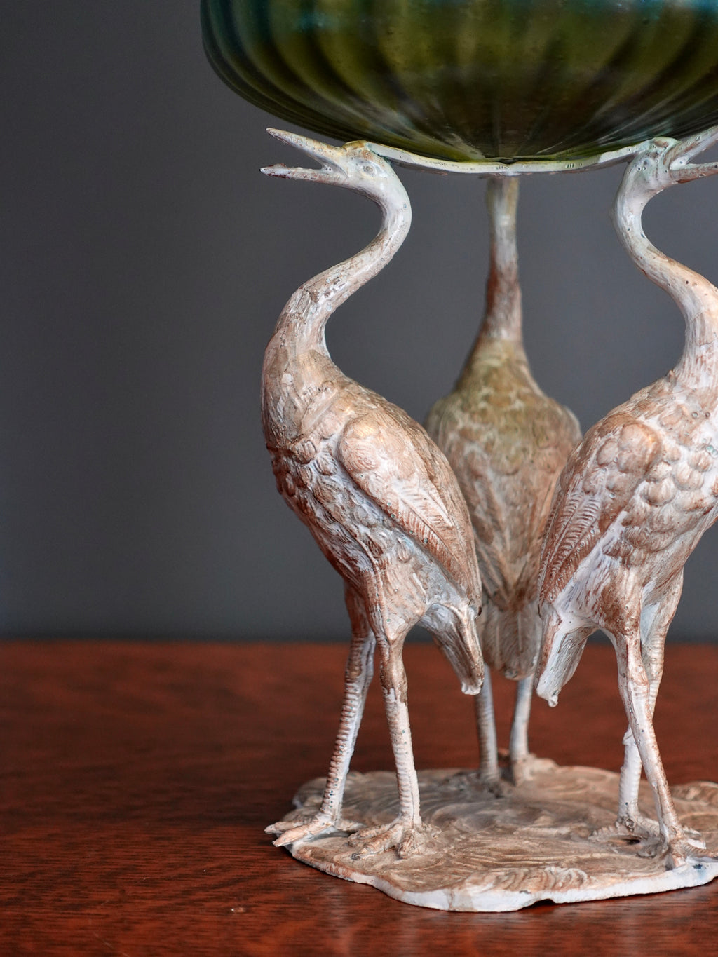 Loetz Style Bowl With Stork Base